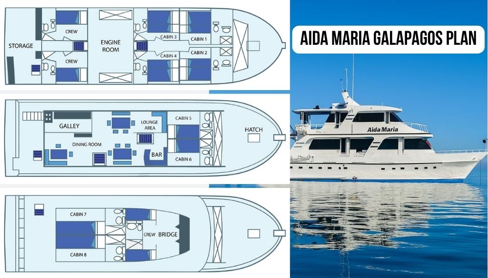 plan of Aida Maria Galapagos Cruise