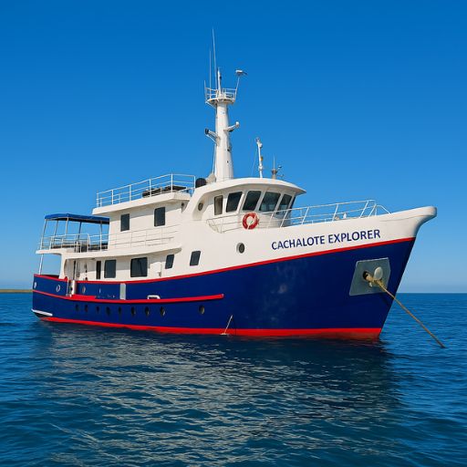 Cachalote Explorer premium cruise ship on the Galapagos Islands