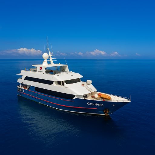Calipso premium cruise ship on the Galapagos Islands