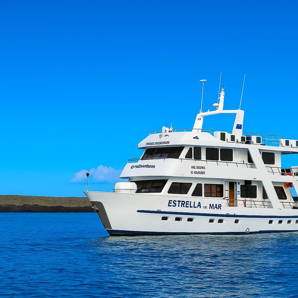 Estrella del Mar cruise ship on the Galapagos Islands