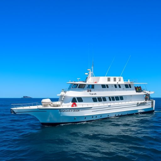 Galaxy Orion cruise ship on the Galapagos Islands