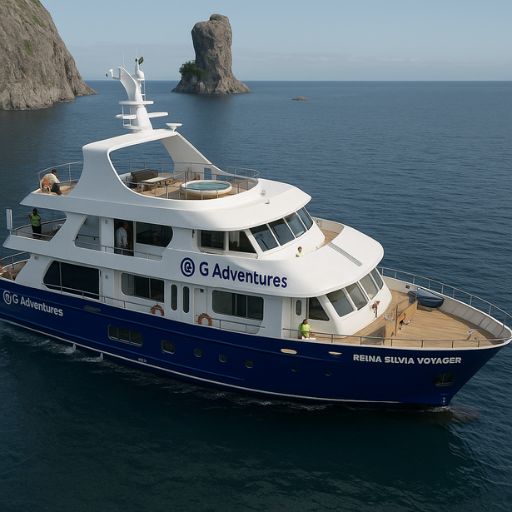 Reina Silvia Voyager premium cruise ship on the Galapagos Islands