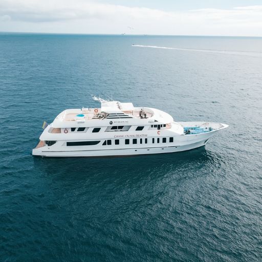 The Grand Queen Beatriz is a modern 41-meter small cruise ship built in 2020 and renovated in 2023, accommodating 16 passengers in 8 comfortable cabins with outward-facing windows and ensuite bathrooms