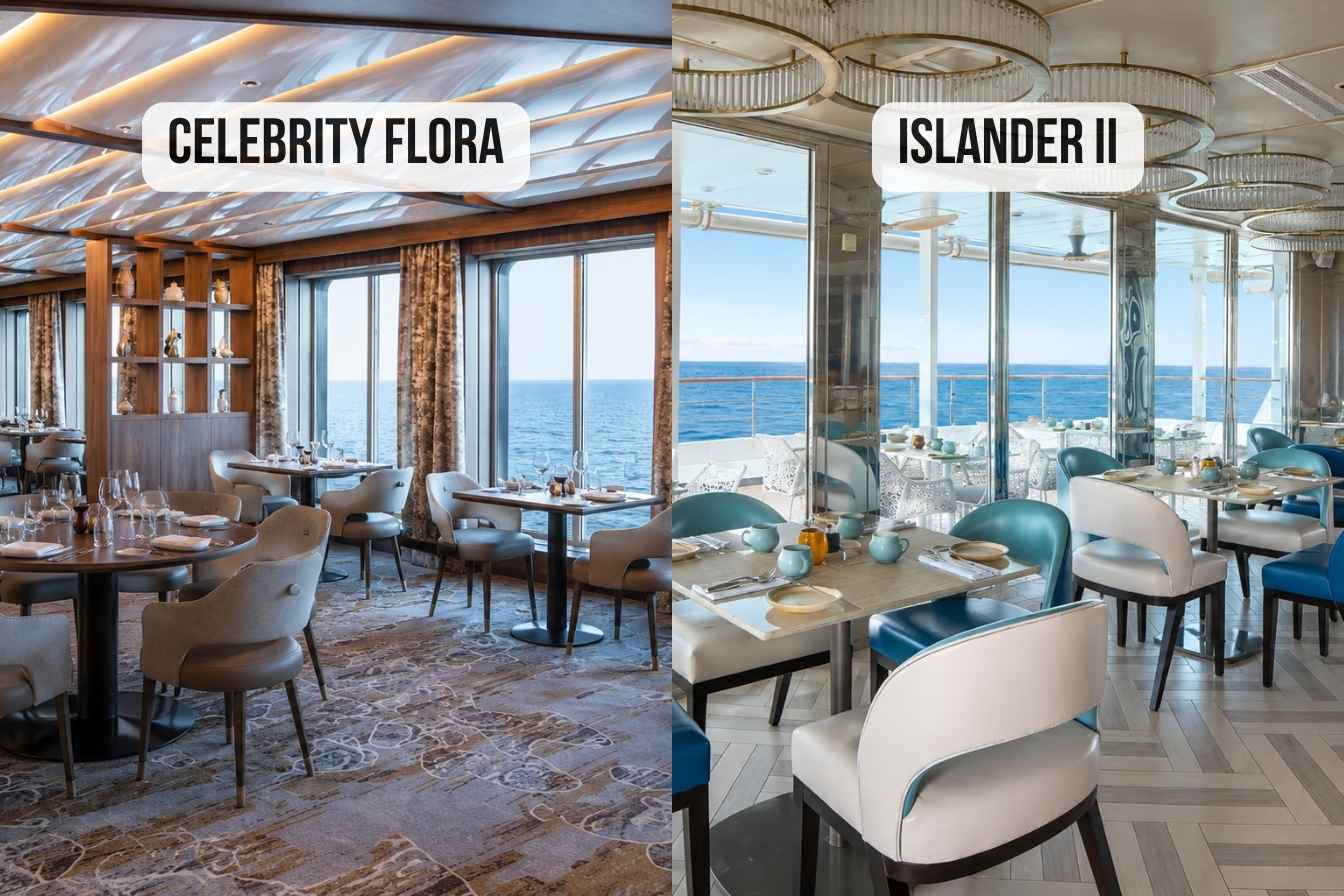 Celebrity Flora vs National Geographic Islander II: Large Luxury ...